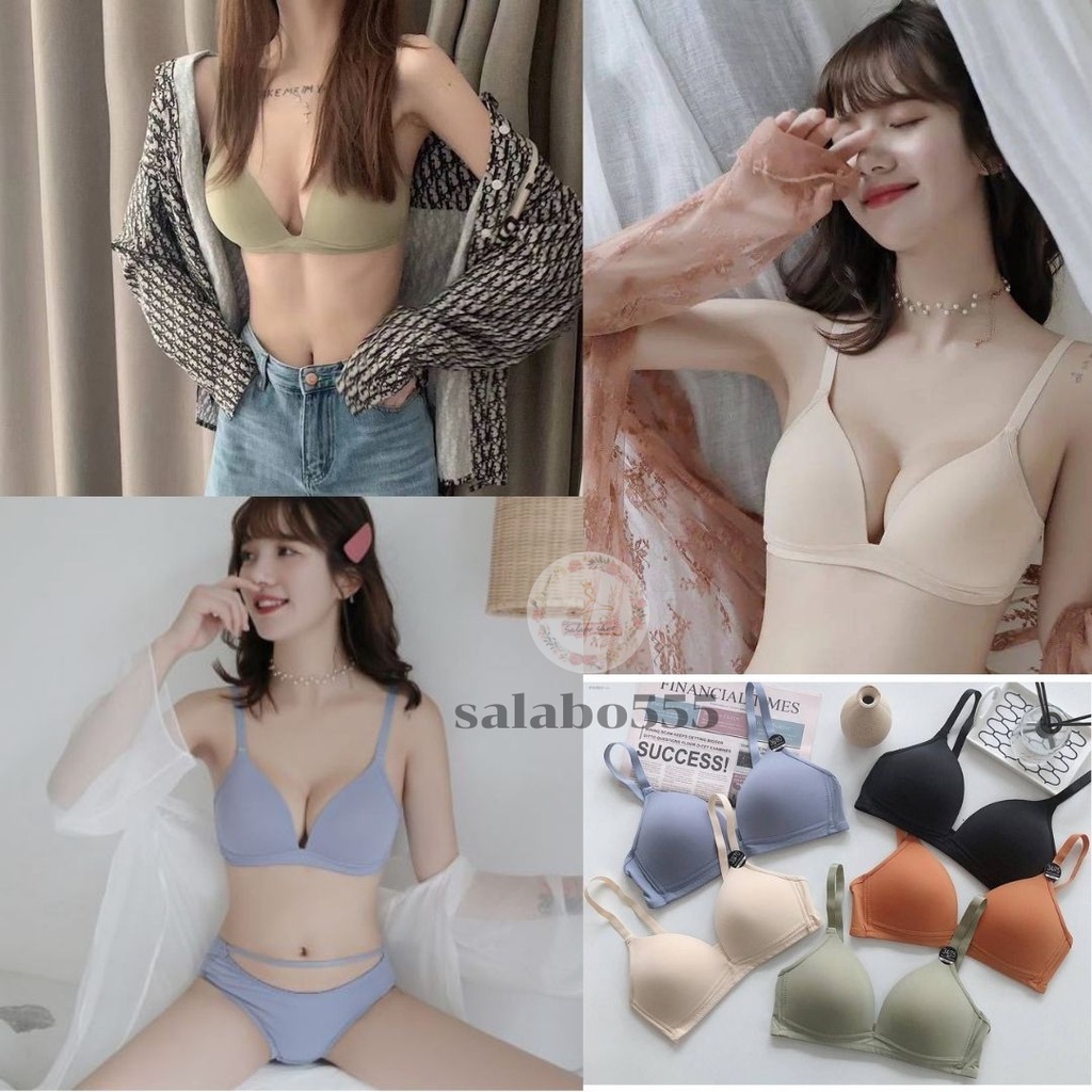 SALABO(พร้อมส่ง) ชุดชั้นใน เสื้อชั้นใน เสื้อในไร้โครง บราไร้โครง กางเกงในผู้หญิง #H7
