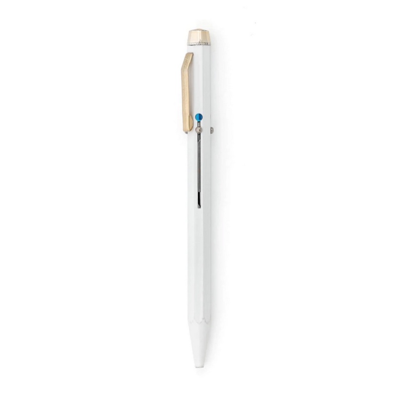 ** หมึกไม่ติด 1 สี ** HIGHTIDE 4Color Ballpoint Pen White / ปากกาลูกลื่นหมึก 4 สี ด้ามสีขาว (HT3258-WH)