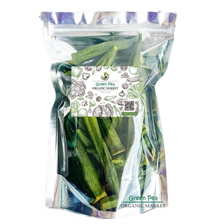 กระเจี๊ยบกรอบ 100g. Greenpea กระเจี๊ยบ อบกรอบ ไม่ปรุงรส Okra Crispy