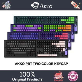 [พร้อมส่ง] AKKO  Neon  Mechanical Keyboard Keycap PBT two-color 87/96/84 AMZ peripherals Computer Buttons Keycap