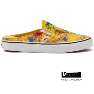 VANS SLIP ON MULE OVER SPRAY FREESIA TRUE WHITE SNEAKERS สินค้ามีประกันแท้