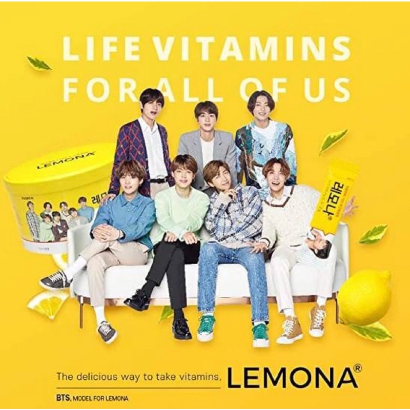 Lemona x BTS Vitamin C กระปุกหัวใจ 1 กระปุก / 70 ซอง #วิตามินซีแบบผง