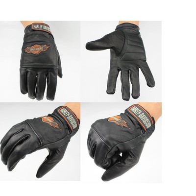 ถุงมือผ้าหนัง ทรงสั้น สำหรับขับขี่มอเตอร์ไซต์ Harley Davidson