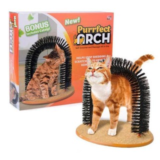 Purrfect Arch ซุ้มแปรงนวดแมว ซุ้มแปรงถูหลังแมว ของเล่นแมว ที่นวดตัวแมว ที่ดักขนแมว อุปกรณ์สัตว์เลี้ยง