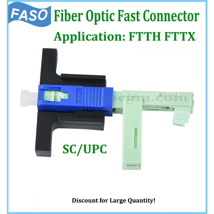 FASO 10 ชิ้น SC/UPC FTTH Fast Connector Single Mode Fiber Optic Quick Connector 0.3dB