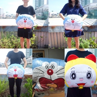 หมอนซุกมือ Doraemon โดเรม่อน &amp; Doraemi โดเรมี่ 12นิ้ว