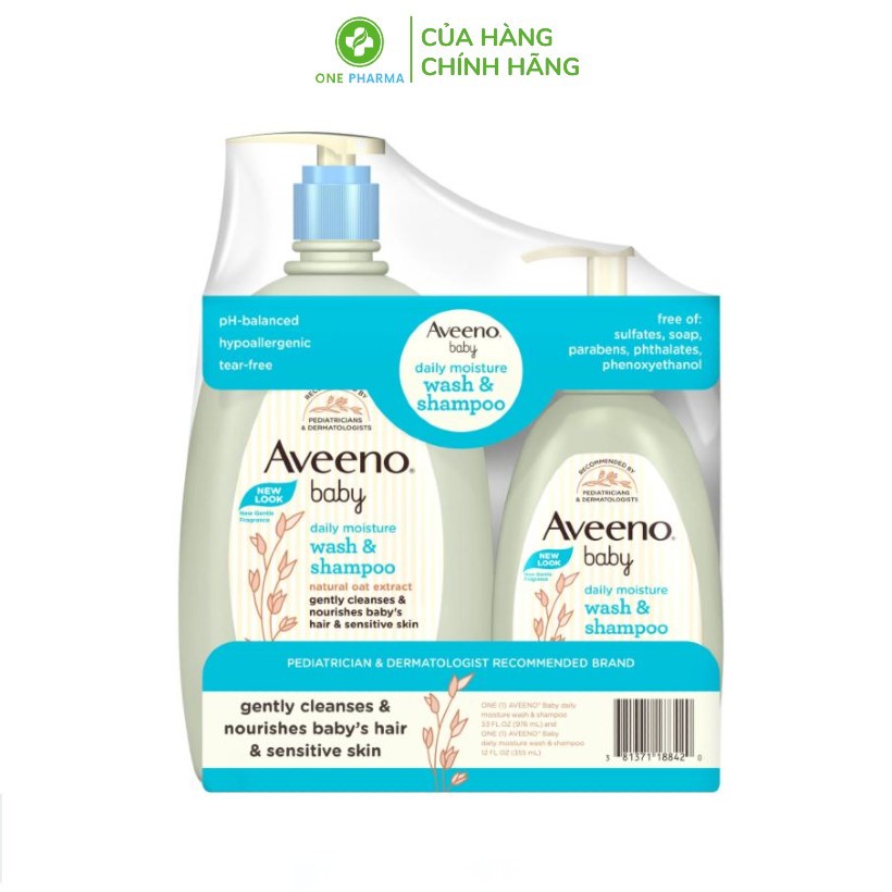 Aveeno Baby Shampoo &amp; Moisturizing Daily Set ( 976มล . &amp; 355มล . )