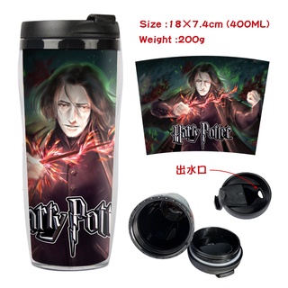 ขวดน้ําสองชั้น ลายการ์ตูน Harry Potter แบบพกพา แบบสร้างสรรค์ สําหรับเด็กนักเรียน