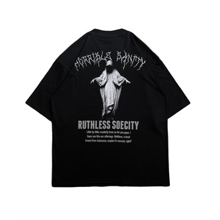 เสื้อยืดโอเวอร์ไซส์เสื้อยืด แขนสั้น พิมพ์ลาย Horrible SANITY BLACKS-3XL