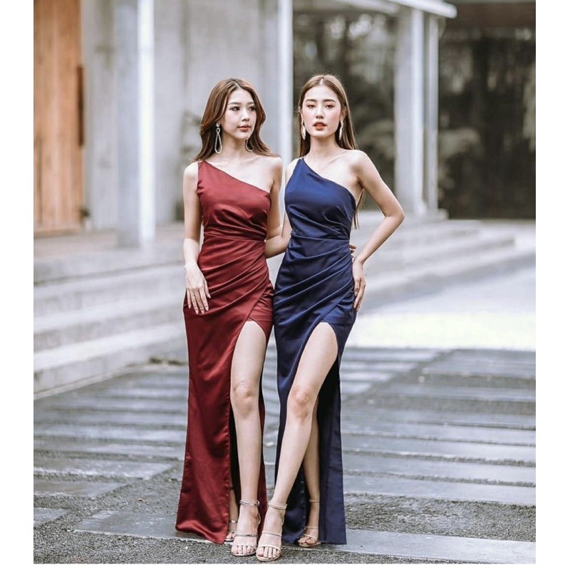 #พร้อมส่ง!! มาครบสีค่ะ!! เดรสยาว ป้ายIRICH ชุดออกงาน ชุดเพื่อนเจ้าสาว