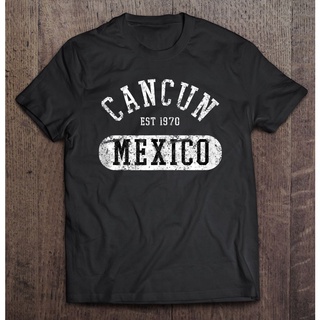 เสื้อยืด พิมพ์ลาย Cancun Mexico Beach College Jersey สไตล์เรโทร