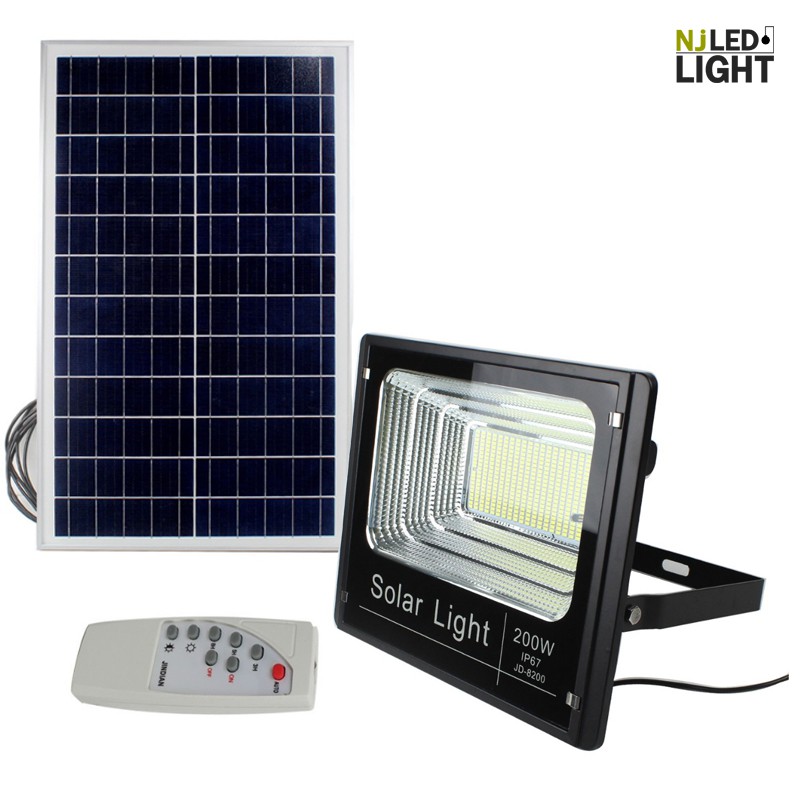 🚔ราคาพิเศษ+ส่งฟรี 💒NJLED LIGHT JD-8200 ไฟสปอตไลท์ ขนาด 200วัตต์ กันน้ำ IP67 ไฟ Solar Light Solar Cell ใช้พลังงานแสงอาทิตย์ โซลาเซลล์**8200 (200วัต) PVC 💒 มีเก็บปลายทาง