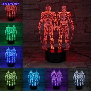 【พร้อมส่ง】โคมไฟกลางคืน Led รูปไอรอนแมน โทนี่ สตาร์ค 3D ของขวัญ สําหรับตกแต่งโต๊ะ แฟนอเวนเจอร์ส