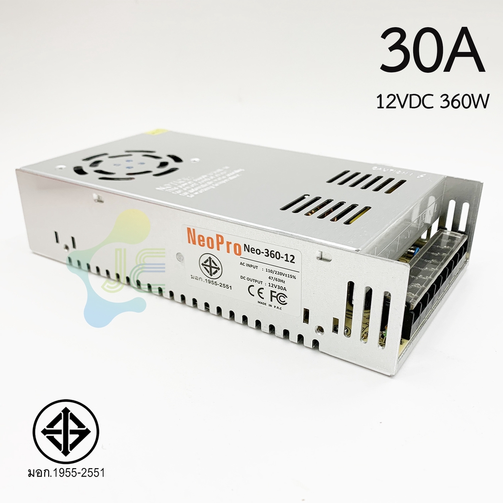 สวิทชิ่ง เพาวเวอร์ ซัพพลาย Switching Power Supply 12V 30A=360W NeoPro 1 Year Warranty