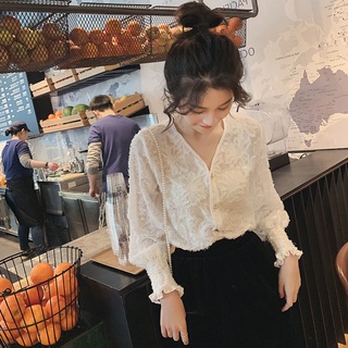 เสื้อเชิ้ต ผ้าชีฟอง สไตล์เกาหลี แฟชั่นฤดูใบไม้ผลิ และฤดูใบไม้ร่วง 2020