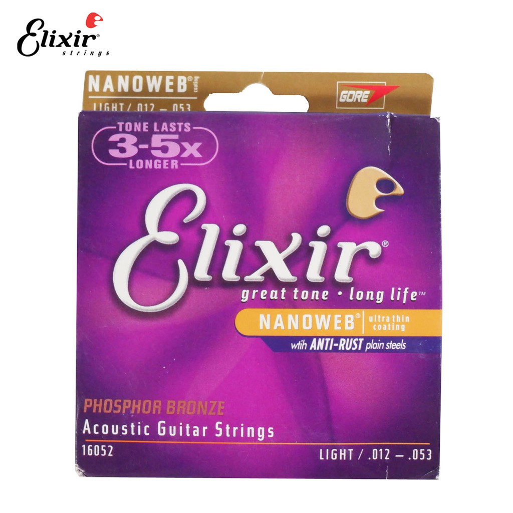 สายกีต้าร์โปร่ง Elixir Nanoweb Phosphor Bronze 16052
