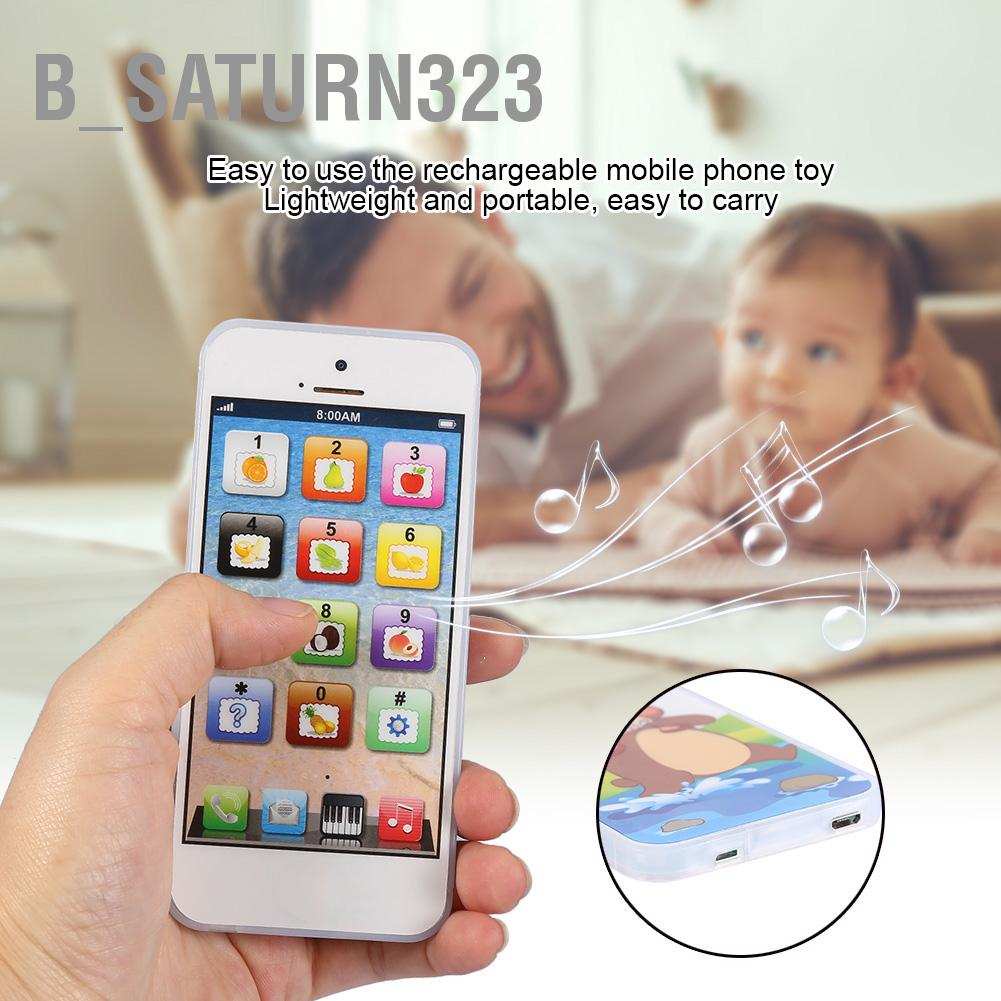 B_Saturn323 โทรศัพท์มือถืออัจฉริยะ แบบชาร์จไฟ ของเล่นเสริมการเรียนรู้ สําหรับเด็ก