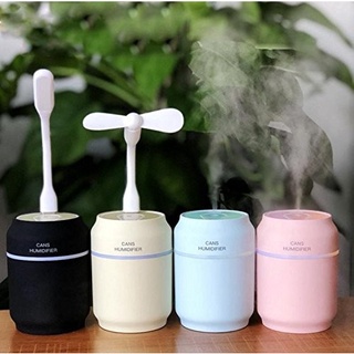 เครื่องทำความชื้น แบบพกพา Mini Humidifier 3 in1 พร้อมพัดลม และ ไฟLED รุ่น Canhumifier-20Nov-J1(คละสี)