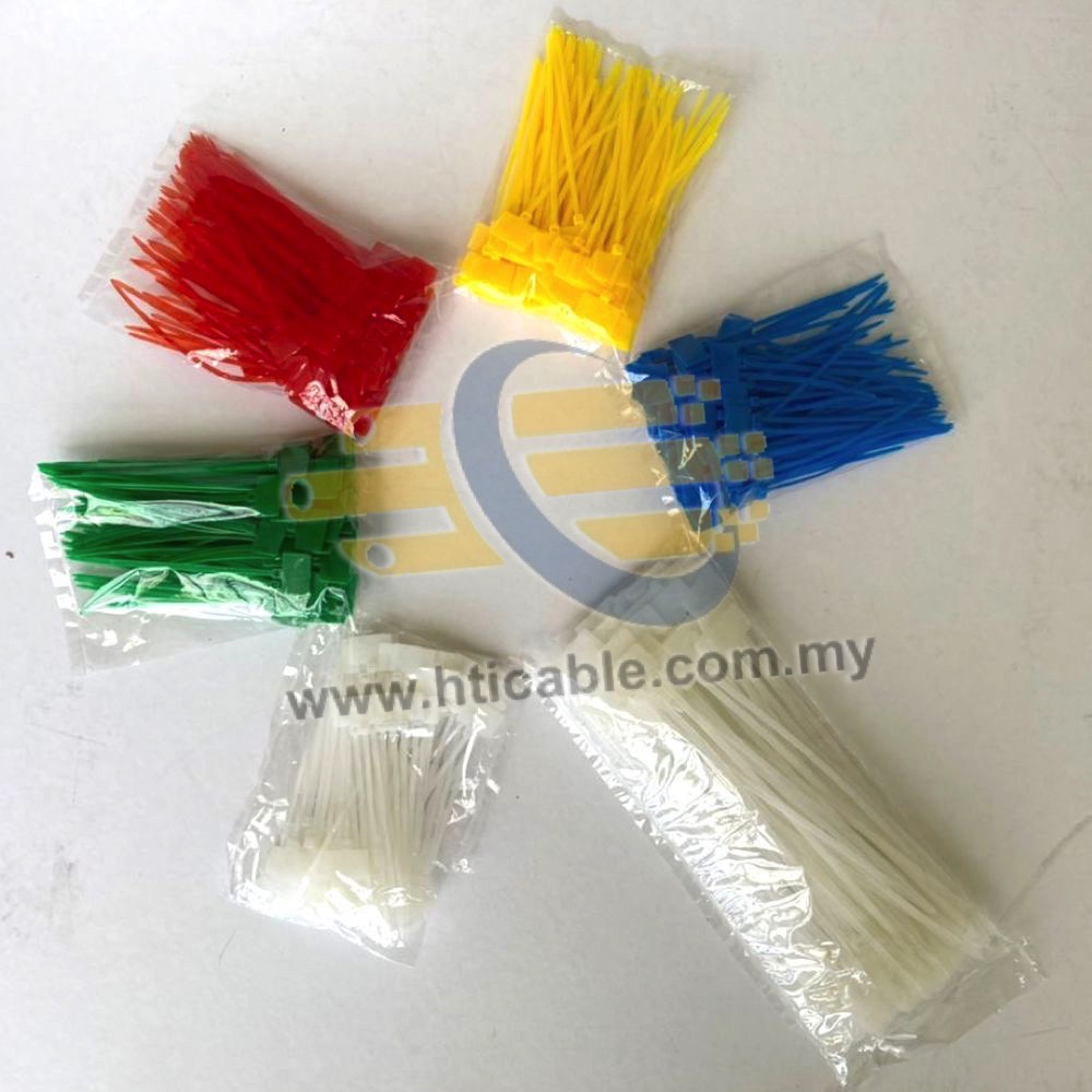 [100 ชิ้น] NYLON MARNING CABLE TIE FOR ALL CABLE (W FDVTB)