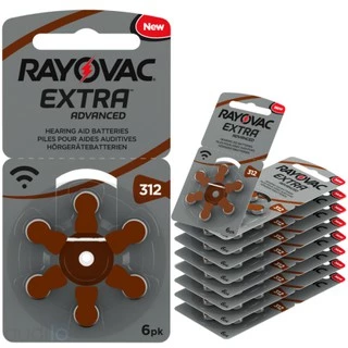 [แท้100% รุ่นใหม่] ถ่านเครื่องช่วยฟัง RAYOVAC A312 PR41 กล่องละ 10 แพ็ค (60ก้อน)