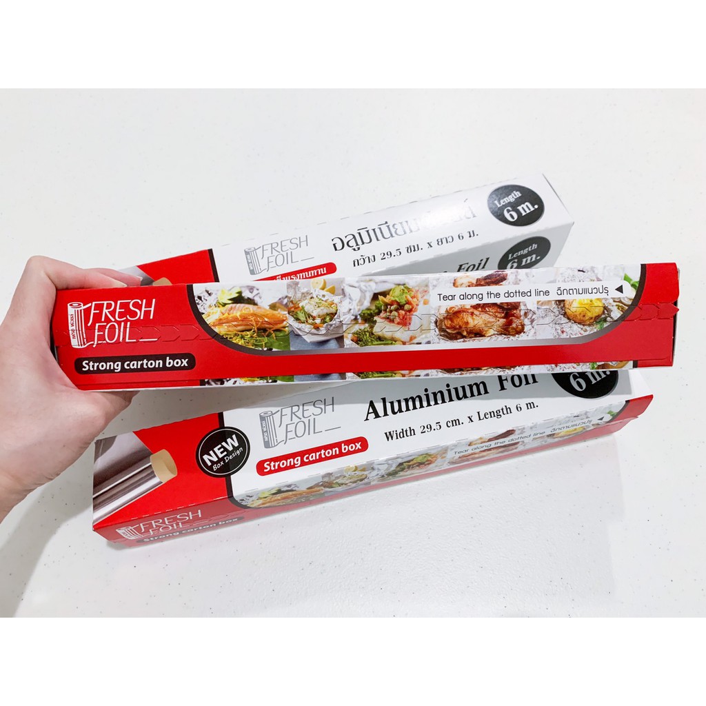 อลูมิเนียมฟอยล์ ห่ออาหาร ยี่ห้อ Fresh Foil ยาว 6 M กว้าง 29.5 Cm ...