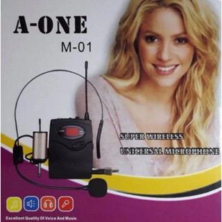 A-ONE ไมค์ลอยแบบคาดศรีษะ ไมโครโฟนไร้สาย WIRELESS MICROPHONE รุ่น M-01