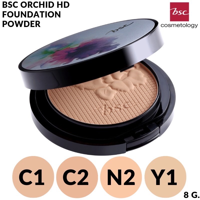 BSC ORCHID HD FOUNDATION POWDER 8 กรัม แป้งผสมรองพื้น ปรับให้ผิวแลดูผุดผ่อง ให้การปกปิดเนียบ ผิวเนีย