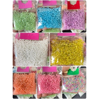 ลูกปัดเม็ดทรายสีมุกพาสเทล ราคา 50 บาท หนัก 80 กรัม