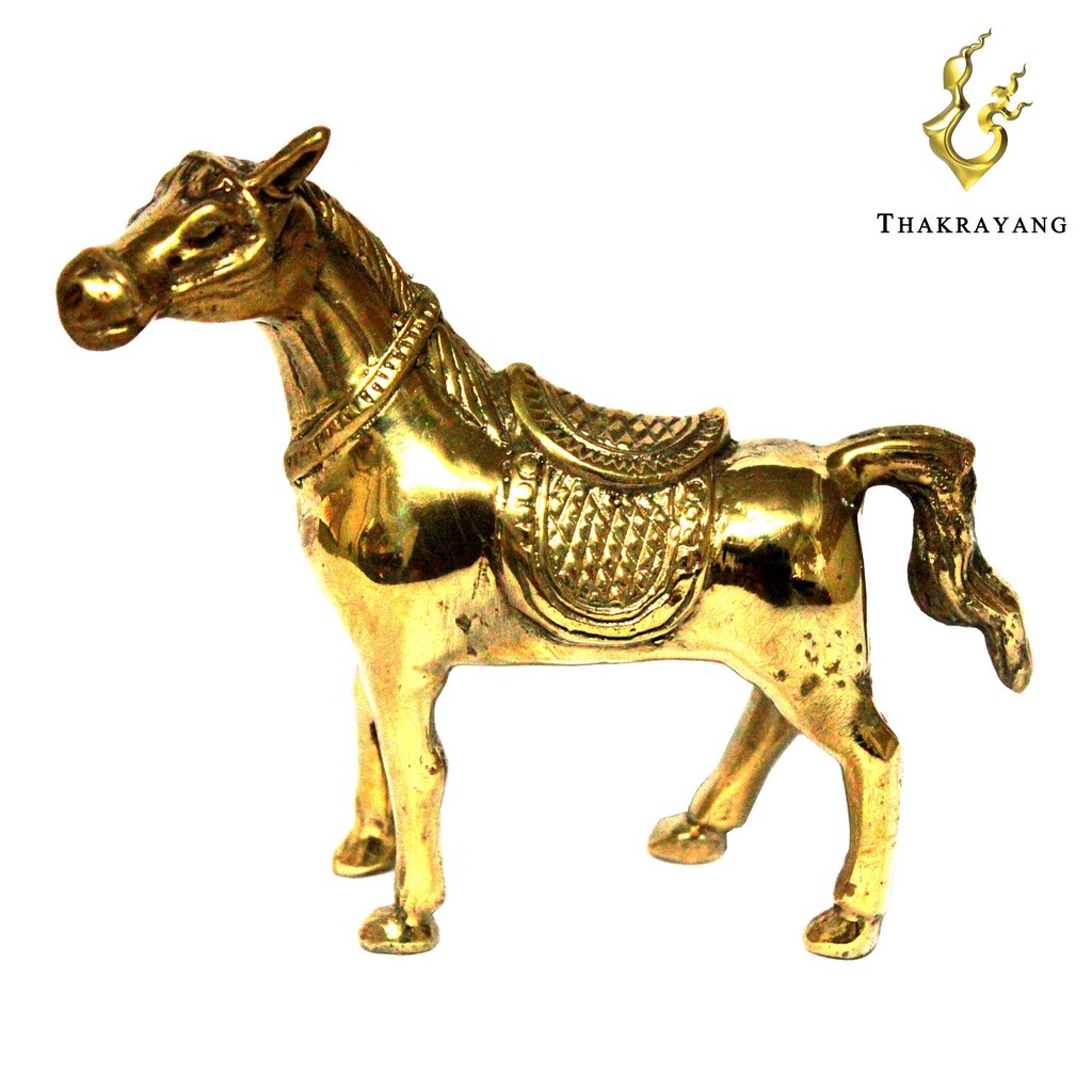 THAKRAYANG รูปปั้นตกแต่งบ้าน ม้าทองเหลือง 12นักษัตร