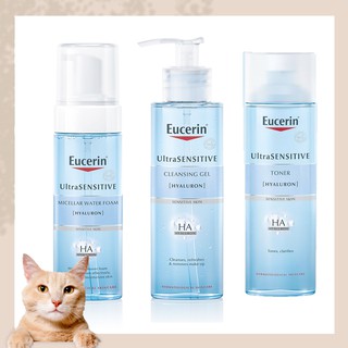 (พร้อมส่ง/ของแท้) Eucerin Ultrasensitive Hyaluron Micellar Water Foam 150ml / Eucerin UltraSensitive Cleansing Gel