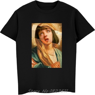 [S-5XL]【เสื้อเก๋ไก๋】gildan เสื้อยืด ผ้าฝ้าย 100% พิมพ์ลาย Virgin Mary Mixed Pulp Fiction Mia Wallace สไตล์ฮาราจูกุ แฟชั่