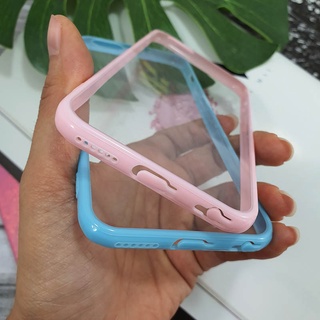 พร้อมส่งจากไทย!! เคสใส TPU เคสนิ่มหลังแข็ง เคสขอบสี Samsung S10+/S10e/RealmeC12/OppoA1k/A3s/A5/A9(2020)/A5s/A7