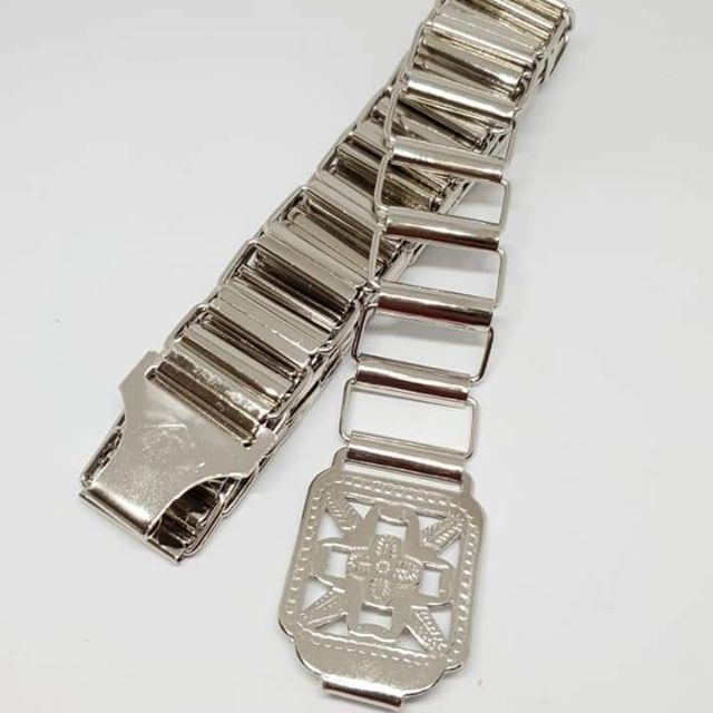 เข็มขัดลายโบราณ  (เข็มขัดคนเเก่) เข็มขัดนิเกิล ความยาว45นิ้ว(116ซม.)