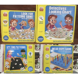 look for patterns game บอร์ดเกมหาของ จับคู่ ฝึกการสังเกตุ detectives looking chart, wear rope game, magnetic ring memory