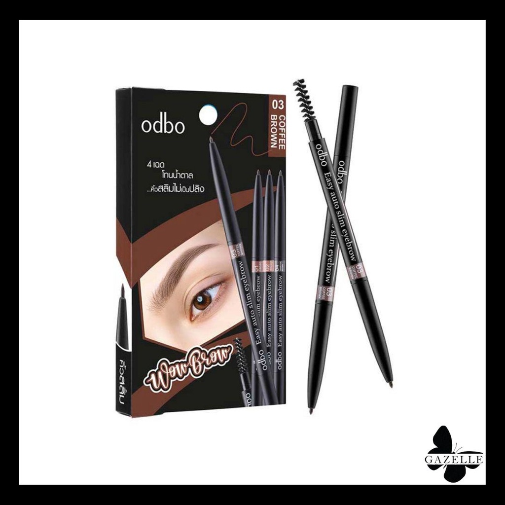 Odbo ดินสอเขียนคิ้ว Wow Brow Easy Auto Slim Eyebrow OD781[ 0.1G.]