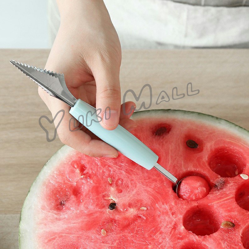Yuki ที่ตักผลไม้ 2 in 1  แกะสลักผลไม้ fruit spoon - รูปที่ 2