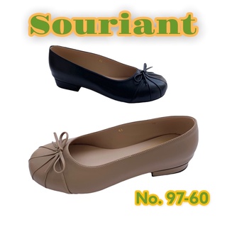 Souriant No.97-60 รองเท้าคัดชูหัวกลมส้นสูง1นิ้ว