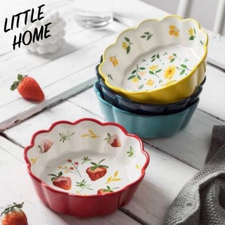 LITTLEHOME ชามเซรามิค จานเซรามิก จานกระเบื้อง จาน ชาม ขนาด 6 และ 8 นิ้ว ( จานสลัด ชามสลัด)