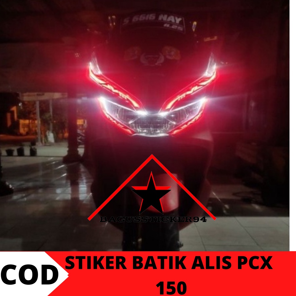 สติ๊กเกอร์ไฟ Pcx 150 ผ้าบาติก/PCX 150 สติ๊กเกอร์คิ้วรถมอเตอร์ไซด์/สติ๊กเกอร์ไฟ PCX 150/สติ๊กเกอร์PCX