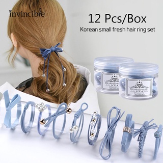 INS High Elastic No Crease Hair Bands/ Women Daily Basic Hair Scrunchies Head Rope/ Sweet Double-thread Knotted Hair Rings/ Large Intestine Hair Ties