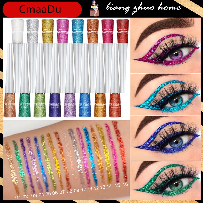 Cmaadu อายไลเนอร์ เนื้อลิขวิด กลิตเตอร์ กันน้ํา 16 สี