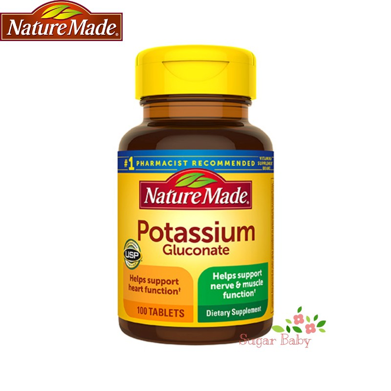 โพแทสเซียม - Nature Made Potassium Gluconate 550mg x 100 เม็ด (tablets)