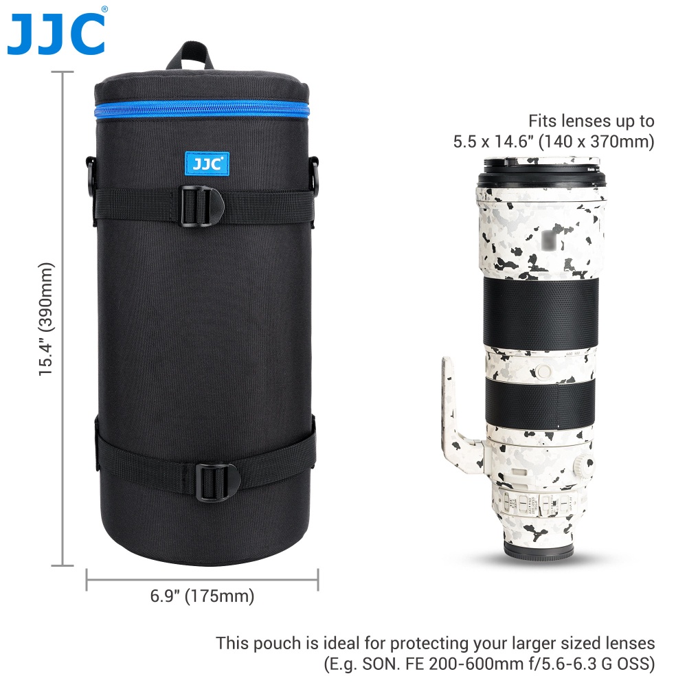 JJC DLP-8II กระเป๋าใส่เลนส์เทเลโฟโต้, กระเป๋าป้องกันเลนส์กล้อง DSLR สำหรับ Sony FE 200-600mm F5.6-6.3 G OSS / Tamron SP 150-600mm F5-6.3 Di VC USD G2 / Sigma 150-500mm F5-6.3 DG OS HSM / Sigma 150-600mm f/5-6.3 DG OS HSM | C