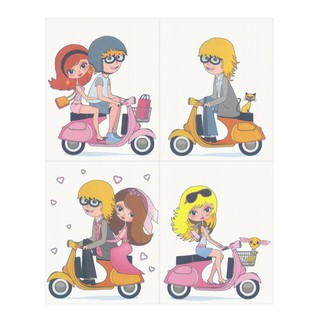 กระเบื้องผนังภาพชุด 8X10 นิ้ว เวสป้า WALL TILE 8X10 VESPA PINK กระเบื้องผนัง เหมาะสำหรับปูผนังเพื่อตกแต่ง ออกแบบเป็นลวด