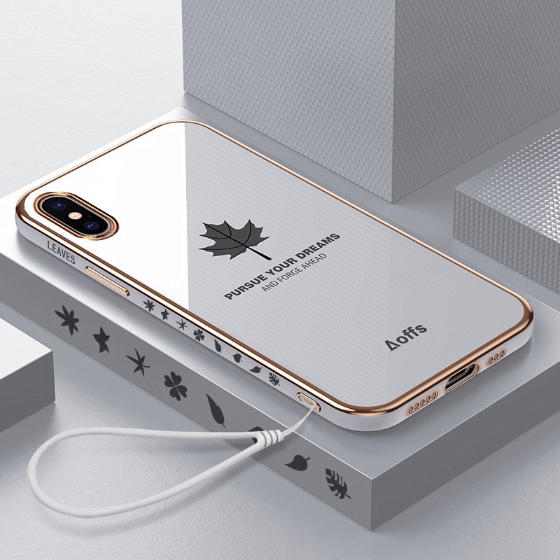 เคสโทรศัพท์มือถือแบบนิ่ม TPU กันกระแทก ลายใบเมเปิ้ล สําหรับ iPhone X XR XS XS Max 7 7 Plus 8 8 Plus SE 2020 6 6 Plus 6S 6S Plus