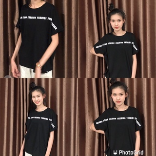 ❤️พร้อมส่ง❤️เสื้อยืดแฟชั่นผู้หญิง เสื้อยืดสกรีนลายการ์ตูนเสื้อยืดโอเว่อไซส์แขนสั้น ปักตัวอักษร สไตล์เกาหลี สำหรับผู้หญิง