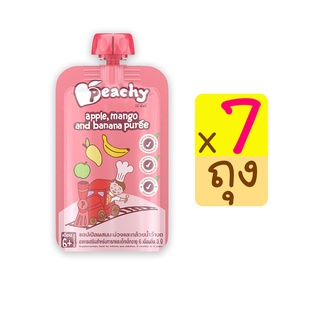 Peachy รสแอปเปิ้ลผสมมะม่วงและกล้วยน้ำว้าบด  7 ถุง (R2)