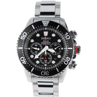 SEIKO นาฬิกาผู้ชาย Solar Chronograph SSC015P1-Black