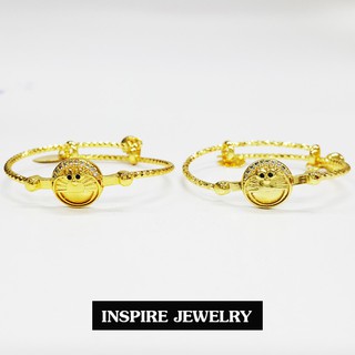 Inspire Jewelry Brand กำไลข้อเท้าเด็ก 1คู่ งานแฟชั้นชั้นนำ อินเทรนมาก หน้าการ์ตูน ขยายไซด์ได้อีก พร้อมถุงกำมะหยี่