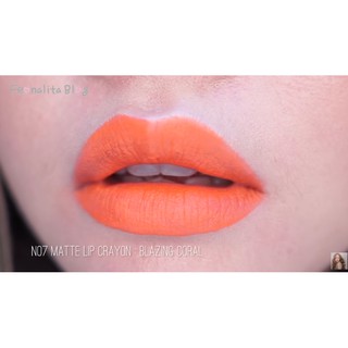 ของแท้ no.7 lip matte crayon สี biazing coral